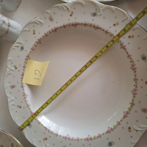 Rosenthal porcelain dinnerware set 72 pieces with floral and gold design