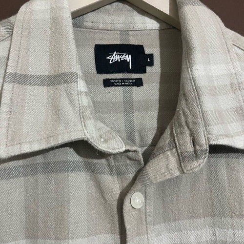 Stussy flannel shirt used, size L, beige