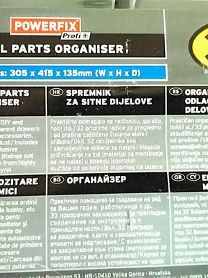 Powerfix Profi+ small parts organiser new with 33 transparent drawers
