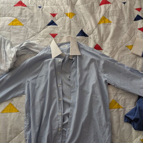 Valentino men's dress shirt like new, XL, white and blue