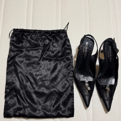 YSL Black Pointed Heels Size 37 Like New