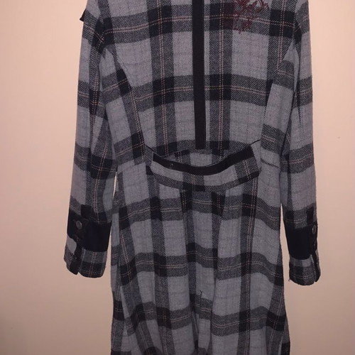 Attrattivo women's checked coat used, grey-black, size M