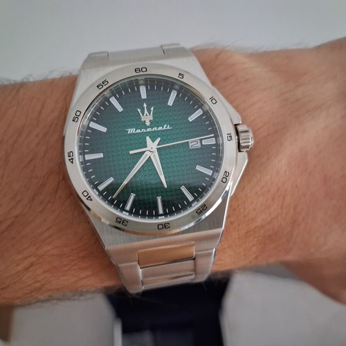 Maserati men's wristwatch, grey and green