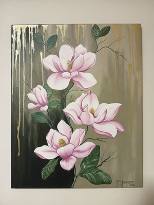 Acrylic painting handmade on cotton canvas 50x40 cm new