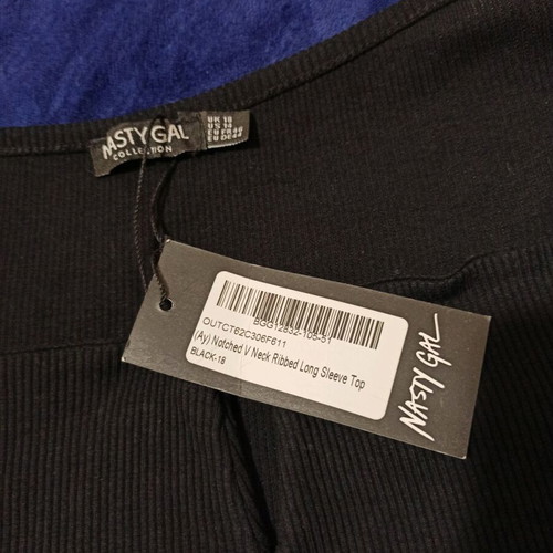 Nasty Gal cotton top new, black, sizes L and XL