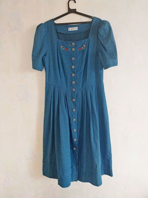 Vintage cotton denim Dirndl dress, size 44, Germany