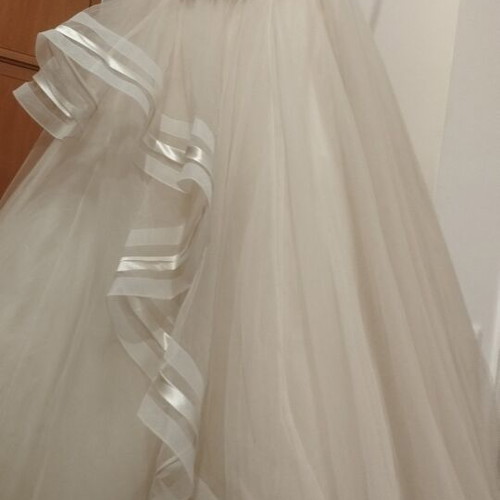 Eddy-K wedding dress new, ivory champagne color, size medium-large
