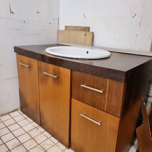 Bathroom cabinet with sink used