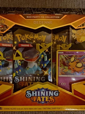 Pokemon TCG Shining Fates Mad Party Pin Collection Dedenne