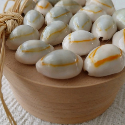 Handmade wooden jewelry box with shells like new