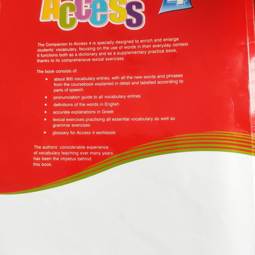 Access 4 English books used, with new Presentation Skills and Grammar