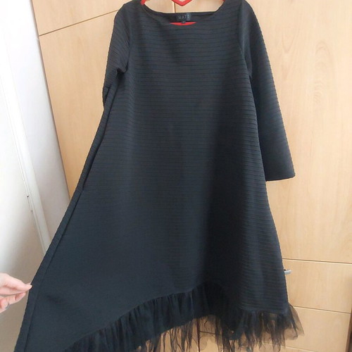 Midi dress Ratt by Rita Attala black textured elastic like new