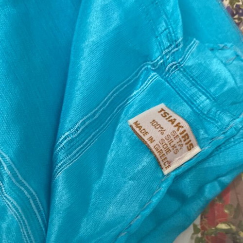Tsiakiris Soufli 100% Silk Scarf Turquoise & 6 Vintage 90s Craft Magazines