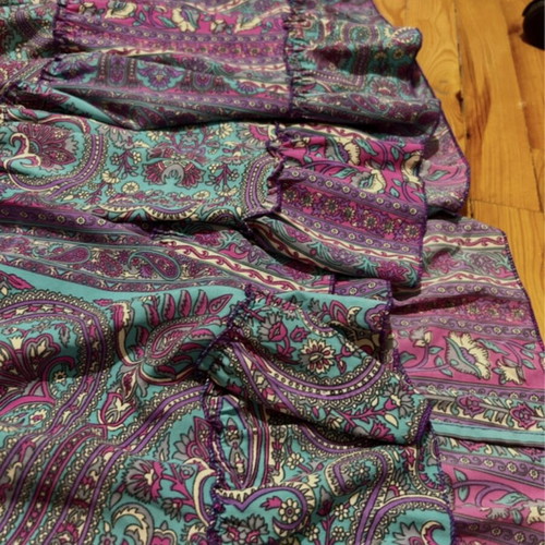 Boho maxi dress purple queen with halter neckline and paisley pattern like new
