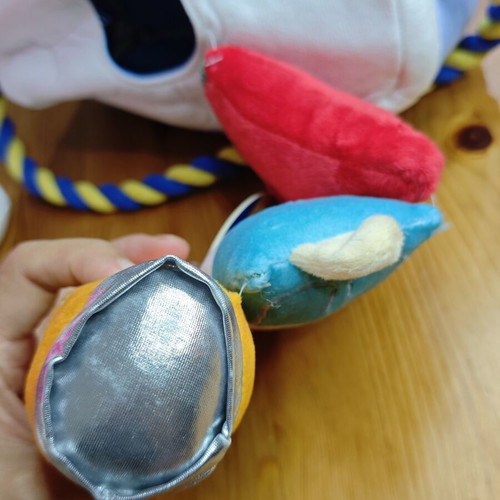 Banana Boat Dog Toy Set with Crinkle Papers and Squeakers, New