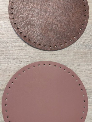 Leather round base for knitted bag new