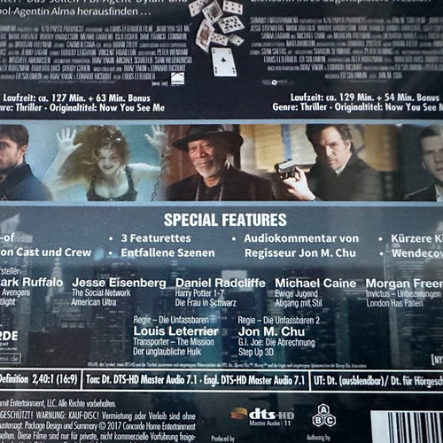 Now You See Me Blu-Ray like new, The Magicians 1 & 2