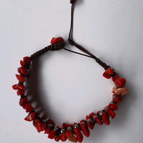 Bracelet with red stones Afro