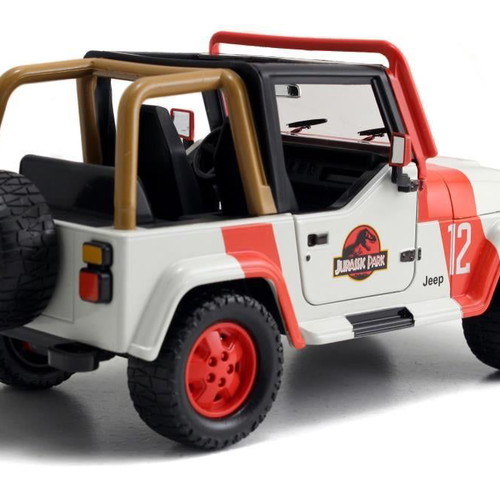Jada Toys 2022 Jurassic Park 1992 Jeep Wrangler 1:24 Die-Cast Toy Car New