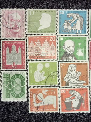 Германски марки 1956 пълна година запечатани нови