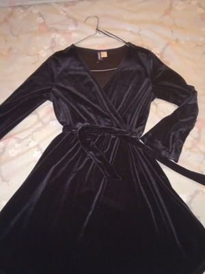 Velvet dress H&M black new, size M