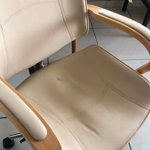 Executive office chair cream synthetic leather like new