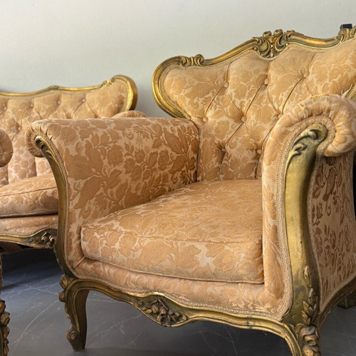 Englezakis antique living room used with sofa, 2 armchairs and chair