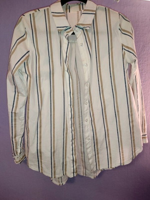 Women's white striped shirt new, size M