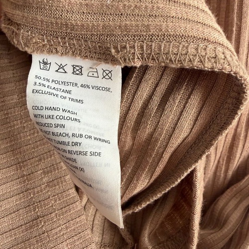 Bardot ribbed midi dress nude/beige like new size S/36