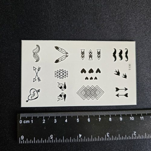 Σετ Tattoo T-130 καινούργιο, 12 σχέδια με εφαρμογή με νερό