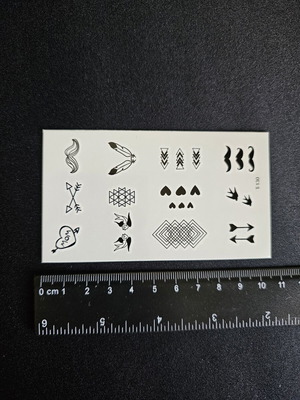 Σετ Tattoo T-130 καινούργιο, 12 σχέδια με εφαρμογή με νερό