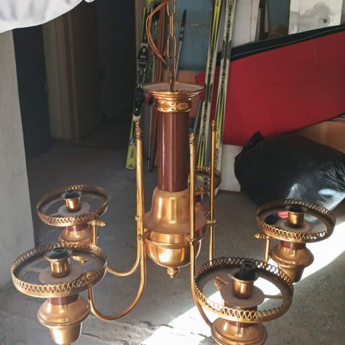 Vintage pentafoto ceiling light used, brass
