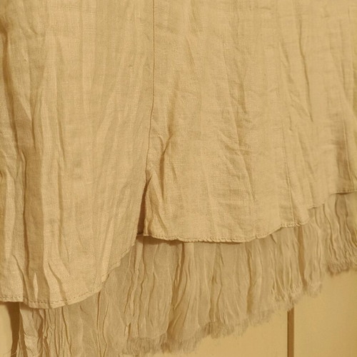 Vintage Midi Skirt Forel like new, beige with linen and lace