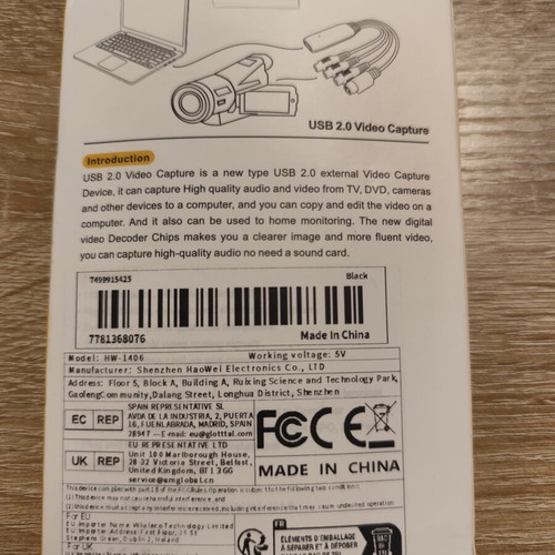 USB 2.0 Video Capture Adapter new, digitize analog video