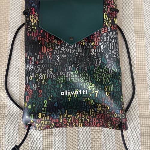 Olivetti Backpack new, Zainetto Numeri design, waterproof synthetic leather