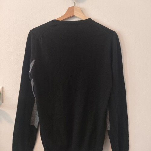 Paolo Pecora Men's Sweater 100% Fine Wool Size S New Black Gray