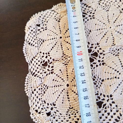 Set of 5 vintage crocheted napkins used, handmade and lace