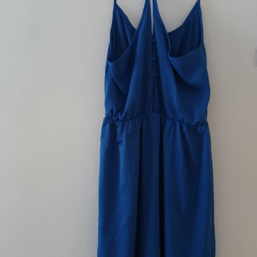 Dress short satin used, blue, size M