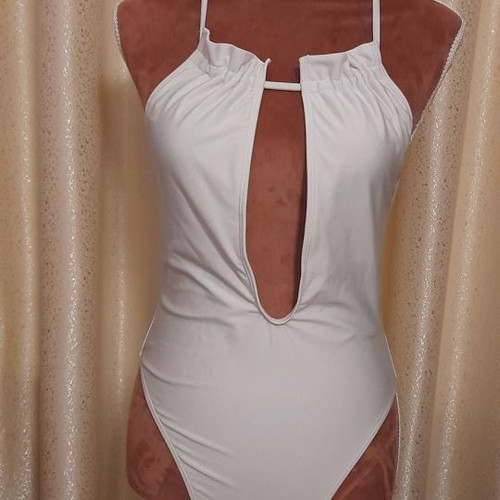One-piece swimsuit glossy white