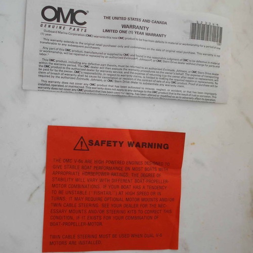 OMC stainless steel boat engine propeller black new, 19" pitch