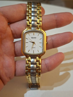 Gruen Swiss Quartz Watch used, two-tone gold and silver unisex