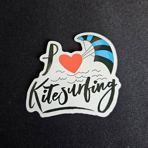 Sticker Αυτοκόλλητο I Love Kitesurfing καινούργιο