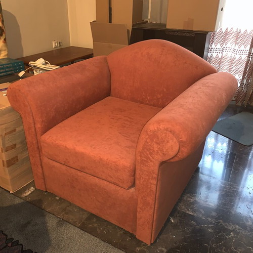 Living room furniture set like new, three-seater sofa and two armchairs in velvet
