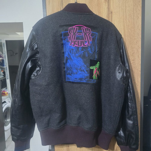Diesel R-Harryz bomber jacket leather and wool size 14 like new