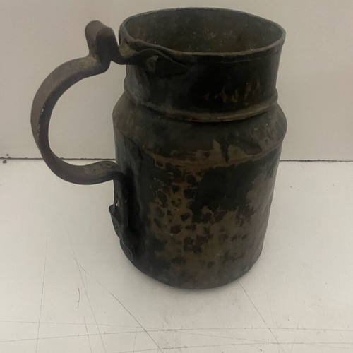 Copper jug 80 years old handmade used