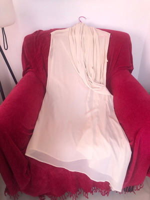 Massimo Rebecchi cream silk dress used, size 42 Italian
