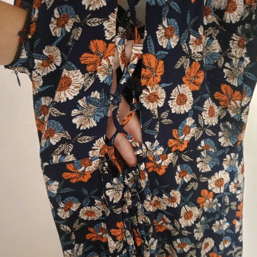 Molly Bracken long floral dress like new, blue and orange