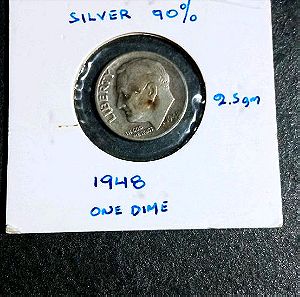 Ασημένιο ΗΠΑ 1 dime 1948