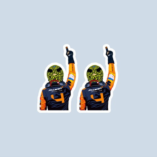 Lando Norris F1 stickers made to order, set of 2