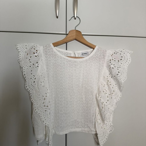Crop top with lace and various designs Pink Woman like new, white, XS